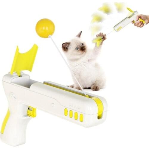 Electric Automatic Cat Teaser Rotating Feather Ball Teaser Toys Cat Stick Interactive Pet Toys Kitten Cats Interactive Toys