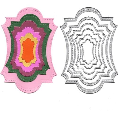 Geometry Layered Frame Metal Cutting Dies Scrapbooking Embossing Folder for Card Making Craft Mold Photo Alum DIY Slimline Dies