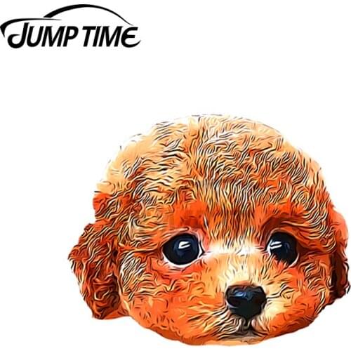 JumpTime 13 x 3cm For Poodle Teddy Puppy Dog Super Cute Motorcycle Car Decals Bumper Window Stickers Waterproof JDM Decoration