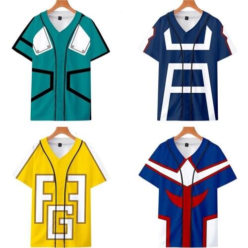 Anime Boku No My Hero Academia Cosplay Costume Men Uniform Tshirt Tops Plus Size 4XL Party Halloween Costumes For Women CS032