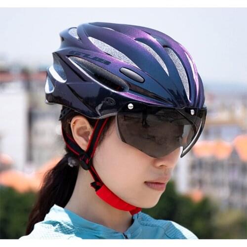 GUB K80 Magnetic Goggles Riding Helmet A Pair Of Gray Lenses Integrated Mountain Bike Equipment MTB Road Bicycle Bike Helmet