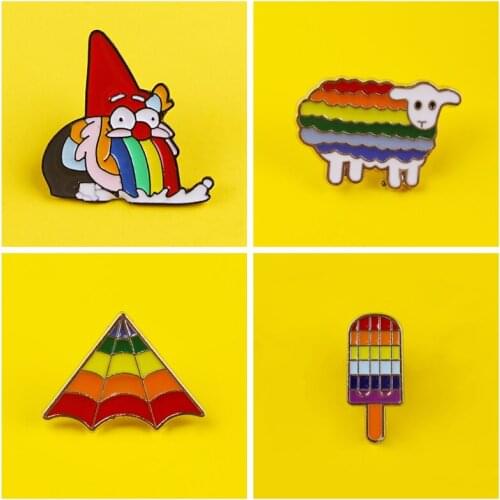 Metal Brooch Pansexual Enamel Icons Pin Rainbow Anime Decoration Cute Clothes Lapel Pinmetal Pin For Clothes Badge Jewelry Gift