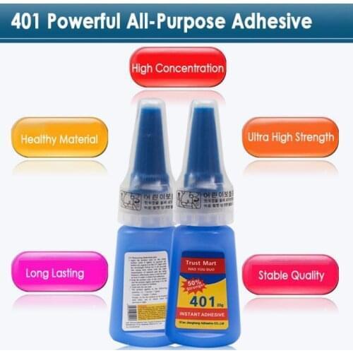 401 Instant Adhesive Bottle Stronger Super Glue Multi-Purpose 20g 401 Multifunction Super Glue Quick Sol Ceramic Glass Glue Home
