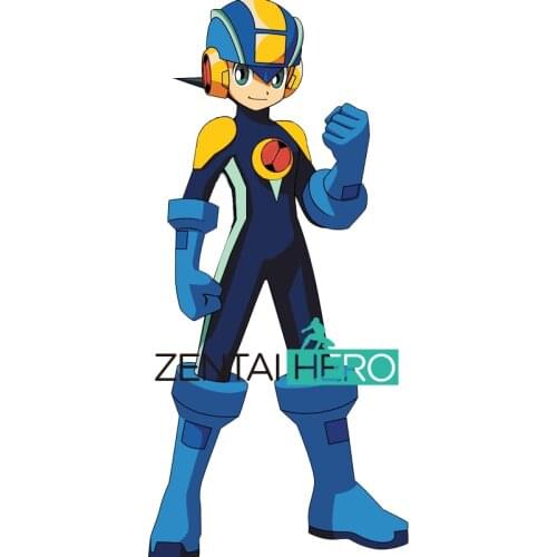 New Arrival Male Comic Lycra Spandex Blue MegaMan EXE Cosplay Costume for Halloween No Helmet
