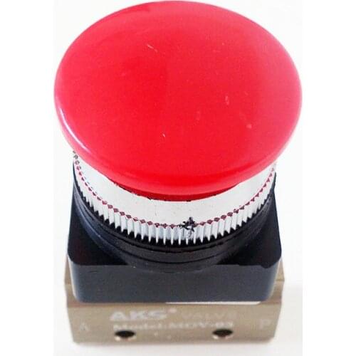 Pneumatic 1/8" MOV-03 Spring Return Reset Push Button Mechanical Valve , Hand Control Air Valves