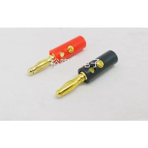 Smonisia 500pcs/lot 4mm Banana Jack Gold-plating Lantern Two Eye Speaker Amplifier Terminal Socket