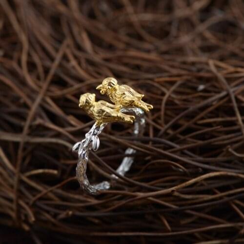 S925 Silver personality simplicity bird shape exquisite and unique ring