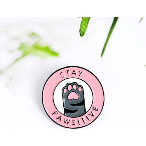 The cute round pink enamel pins are mouth-watering! Cartoon dog footprints fashion shirt brooch animal jewelry badge friend gift