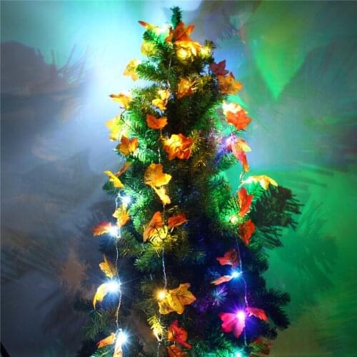 LEDs Fall Leaves Shaped Indoor Fairy String Light Battery Powered 1.65M 10 For Christmas