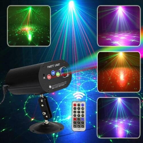 Party Lights RGB 4lens Laser Light DJ Disco LED Stage Projector Lamp for Home Party KTV DJ Dance Floor