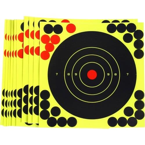 10Pcs Splatter Luminous Fluorescent Objective Colorful 8-Inch Targets Stickers Shoot Target Adhesive Reactivity Aim Shoot Target