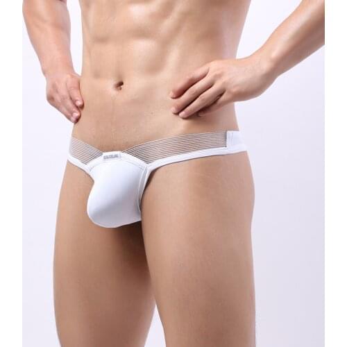 Sexy Mens Thong Ice Silk Pants Soft Mesh G Strings Penis Pouch Gay Underwear Bikini Temptation Lingerie String Erotic Panties