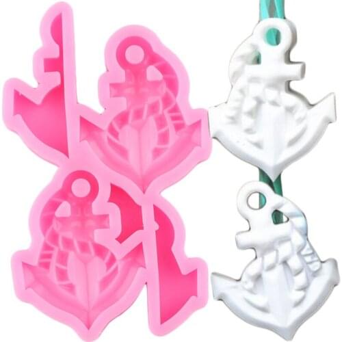 Anchor Straw Topper Silicone Mold Candy Chocolate Fondant Cake Decorating Tools Necklace Charms Keychain Epoxy Resin Moulds