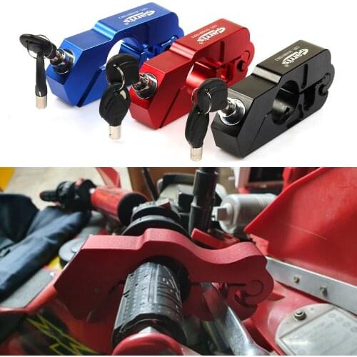 Motorcycle Grip Lock CNC Security Safety Locks Handlebar Handset Brake Lever Disc Locking Fit Scooter ATV Anti-theft Motor Lock