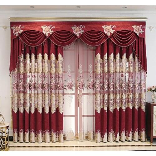 Blackout Curtains Drops Door Grommet Top Rod pocket Green Floral Tulle Curtains Free Shipping 220/260/265 high Fabric HM199B *VT