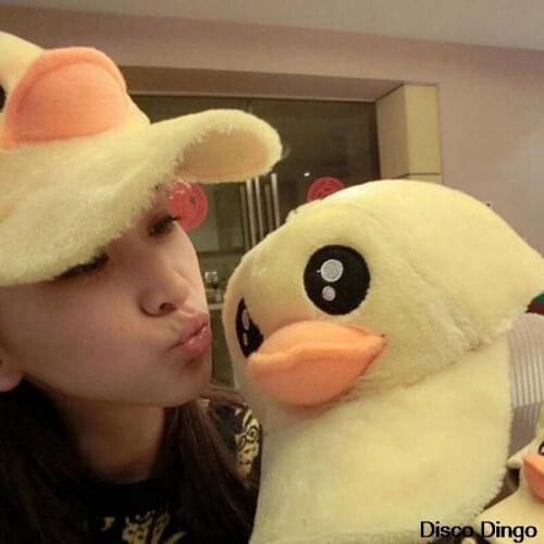Parent-child Winter Warm Plush Animal Cute Big Yellow Duck Design Ladies Hat Hip Hop Baseball Cap