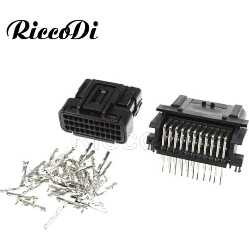 1-20Sets 0.6mm 33 Pin Way ECU Female Male Waterproof Electrical Wire Plug Pin Connector 6188-4871 6189-7106 With Terminals