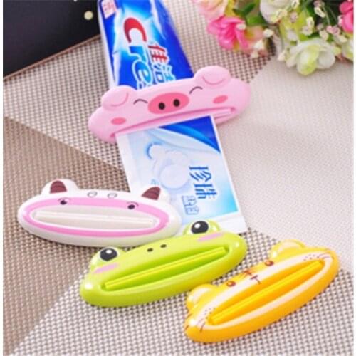 1PCS Reusable Cartoon Animal Easy Squeezing Toothpaste Dispenser Rolling Rack Bathroom Household Extruder Bathroom Accessories