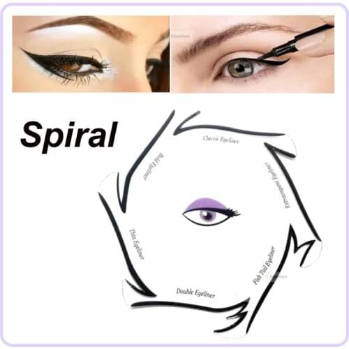 1pc Spiral style eyeliner stencil kit 6 model for eyebrows guide template maquiagem eye makeup drawing a diy card