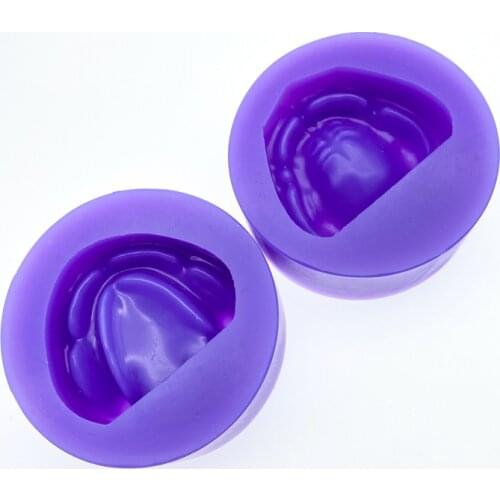 2pcs/set Dental Plaster Model Mold of Edentulous Jaw Base Silicon Complete Block-purple