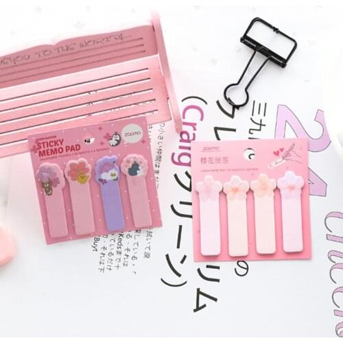 2pack /lot Beautiful Cherry Blossom Sticky Notepad Memo Note Message Post Marker Label School Supplies Korean Stationery