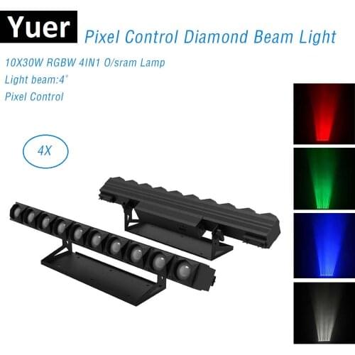 4Pcs/Lot 10X30W LED RGBW 4IN1 LED Wall Wash Light DMX LED Beam Light Pixel Control LED Beam Wash Stage Light Music Dj Projector