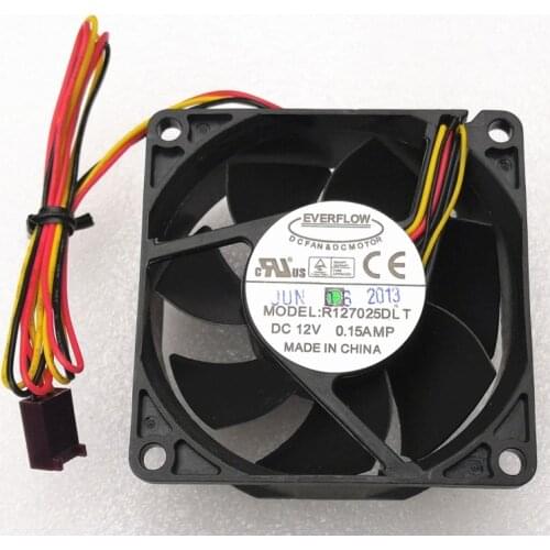 70mm cooling fan For Everflow r127025dl 7025 DC 12V 015a three line fan temperature sensor