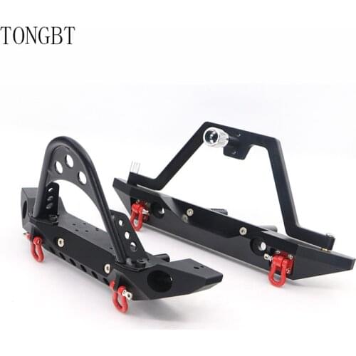 Aluminum Front Rear Bumper Bull Bar W/ Spare Tire Carrier For 1:10 Axial SCX10 JEEP SCX10 II 90046 90047 TRX-4 TRX4 RC Car KK1