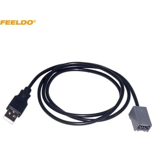 FEELDO Car Radio AUX Cable Female Port 2.0 USB Plug Audio Wire Adapter For Honda Civic/Accord/Odyssey Mitsubishi Lancer #HQ6882