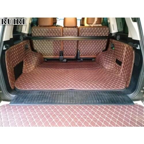 Free shipping! Full set trunk mats for Toyota Land Cruiser 200 5 seats 2019-2010 waterproof cargo liner boot carpets for LC200