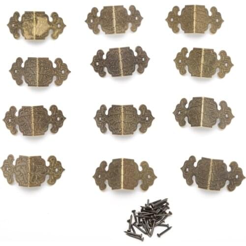 12xAntique Bronze Decorative Jewelry Box Wood Case Feet Leg Corner Protector