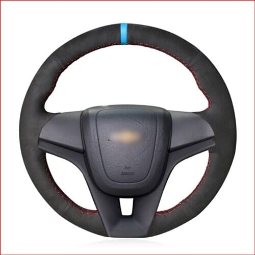 Black Suede Hand Sew Comfortable Soft Steering Wheel Cover for Chevrolet Cruze 2009-2014 Aveo 2011-2014 Orlando 2010-2015