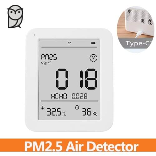 Xiaomi Miaomiaoce Air Quality Detector Monitor PM2.5 and Methanal Temprature Humidify Display Mihome App Connected
