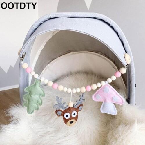 Baby Wood Pacifier Clip Chain Pram Mobile Rattle Stroller Bed Bell Toys Handmade Nipple Holder Infant Teether Soother Leash Stra