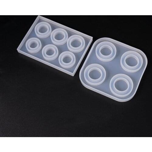 DIY Resin Crystal Epoxy Resin Molds Jewelry Making Ring Silicone Molds Flat Rings Mould Collection Handmade Jewelry Tools