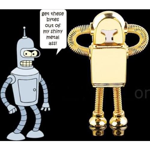 Metal Robot Usb Flash Drive 128gb 16gb 32gb 64gb 2.0 Memory Stick Pen Drive 1TB 2TB Disk On Key 512GB Mini USB Creativo Boy Gift