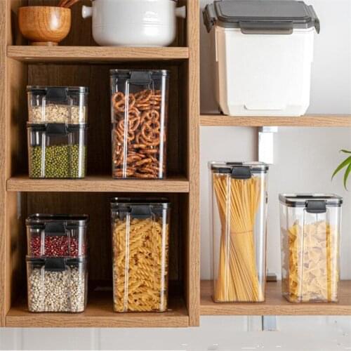 Airtight Food Storage Jars Plastic Refrigerator Crisper Transparent Kitchen Milk Powder Moisture-proof Organizer Tank Grain Box