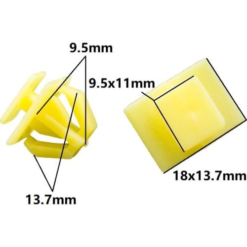 KALILI Auto Car Door Sill Strip Clip Yellow Color Door Trim Retainer Clips Fastener For Hyundai