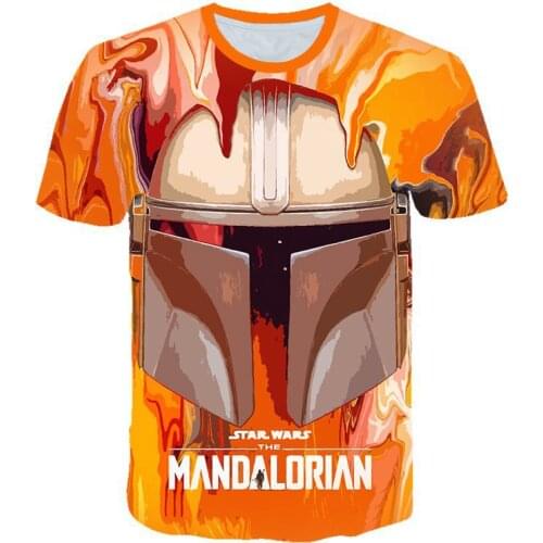Hot The Mandalorian Kids Boy 3D Ptint T Shirt Clothes 2021 Summer Star Wars Girls Clothes for Teens Chldren Clothing Tops O-neck