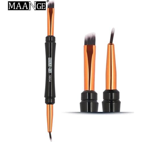 MAANGE Pro 1Pcs Makeup Eyebrow Brush Double Head Synthetic Hair Precise Eyeliner Brush Cosmetics beauty Tools pincel maquiagem