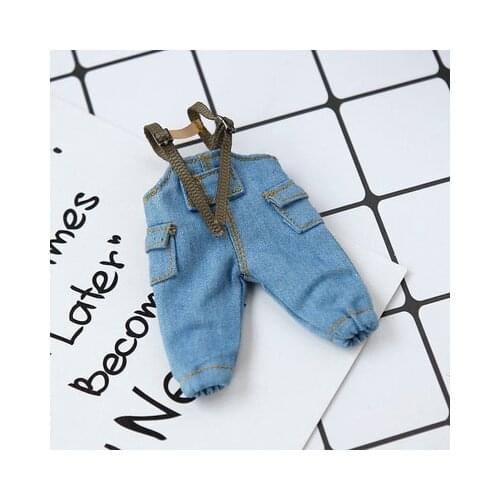 OB11 doll dress size Fashion casual simple denim overalls baggy Korean version pocket trousers for both men and women