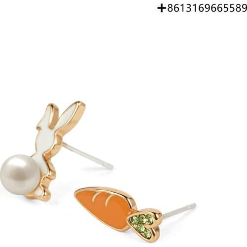 Fashion 925 rabbit love radish earrings compact and lovely city fashion spring new student earrings girls