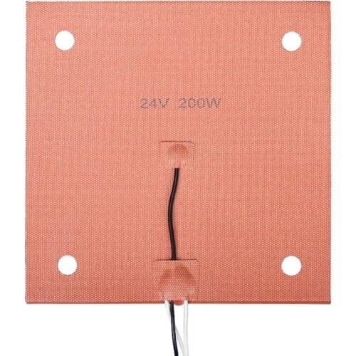 Hot Bed Silicone Heated Bed 230*230mm 24V/110V/220V Silicone gel Build Plate with 4 Screw Holes