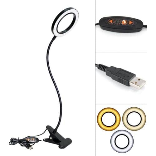 LED Desk Lamp with Clamp Dimmable Reading Light Eye Care USB Table Lamp LED Bedside Lamp Baby Night Light Clip