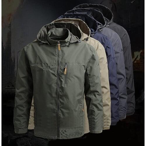 New Mens Waterproof Jacket Hooded Overcoat Mens Outdoor Rock Climbing Windbreaker Windproof Autumn Winter Jacket