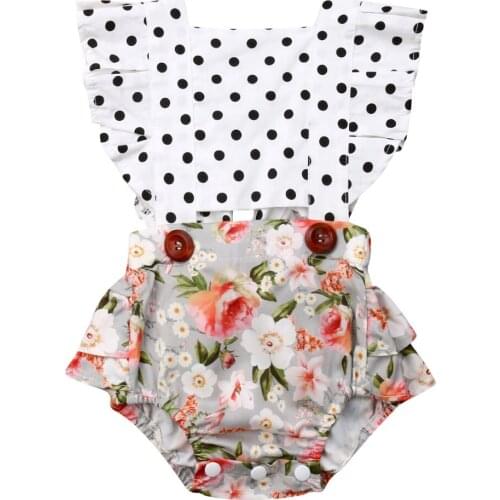 Baby girl clothes Cute Toddler Baby Girls Splice Jumpsuit Bodysuit Outfits Clothes 3-24M tiny cottons 2019