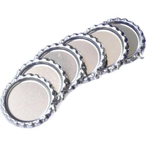 Wholesale Sliver Chrome Colorful Metal flattened bottle caps With Holes And Rings for Necklace KeyChains Free Shipping By DHL