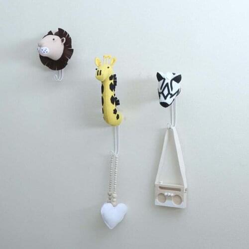 Zebra/Elephant/Giraffe Plush Toy 3D Animal Head Wall Mount Hook Up Children Stuffed Toy Kids Girl Room Wall Christmas Home Decor