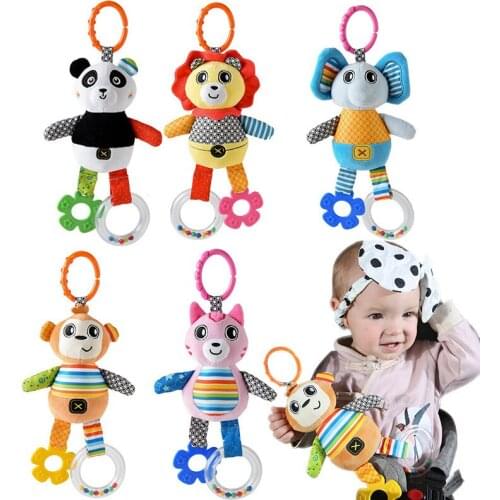 Newborn Baby Stroller Hanging Toy Cute Animal Doll Bed Hanging Fabric Material Toy Rattle Bed Bell Activity Toy Sleep Good Tool