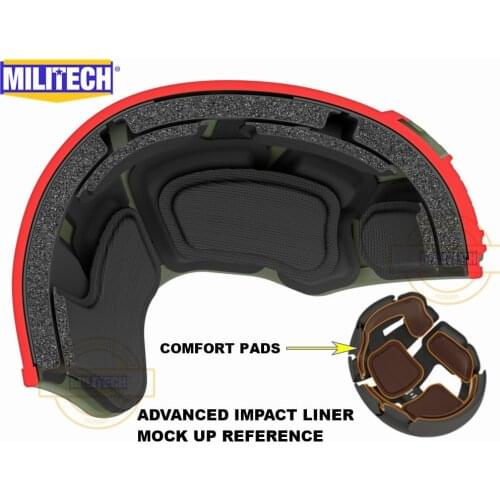 MILITECH Stack Built Advanced Impact Liner Padding System For Flux / FAST / MICH / OPS-Core / ACH / MTEK /PASGT Ballistic Helmet